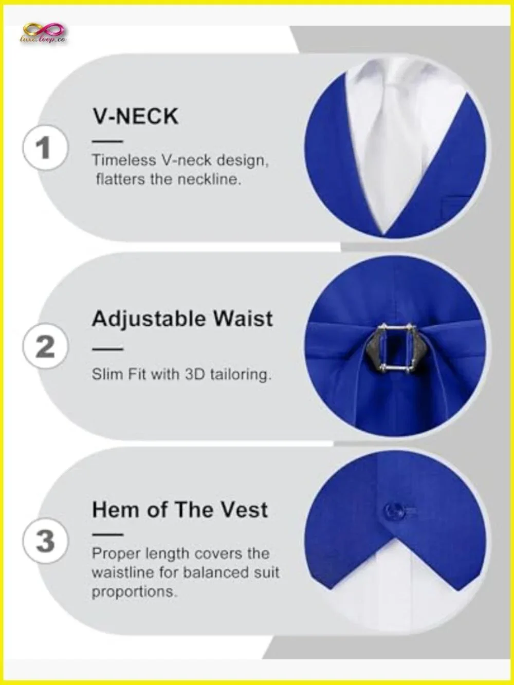 Men's Slim Fit Suit Vest Pants Set Modern Formal Casual Business Wear